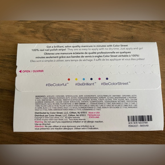 Color Street NEW 100% real nail polish strips manicure art press on glitter snow - Picture 2 of 3